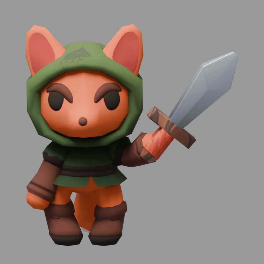 The original Little Fox model before conversion into bricks.